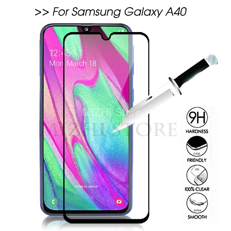 غطاء كامل ل samsung a40 2019 واقي للشاشة المقسى غلاس على ل samsung galaxy a40 a 40 40a a405f 5.9 بوصة حالة فيلم