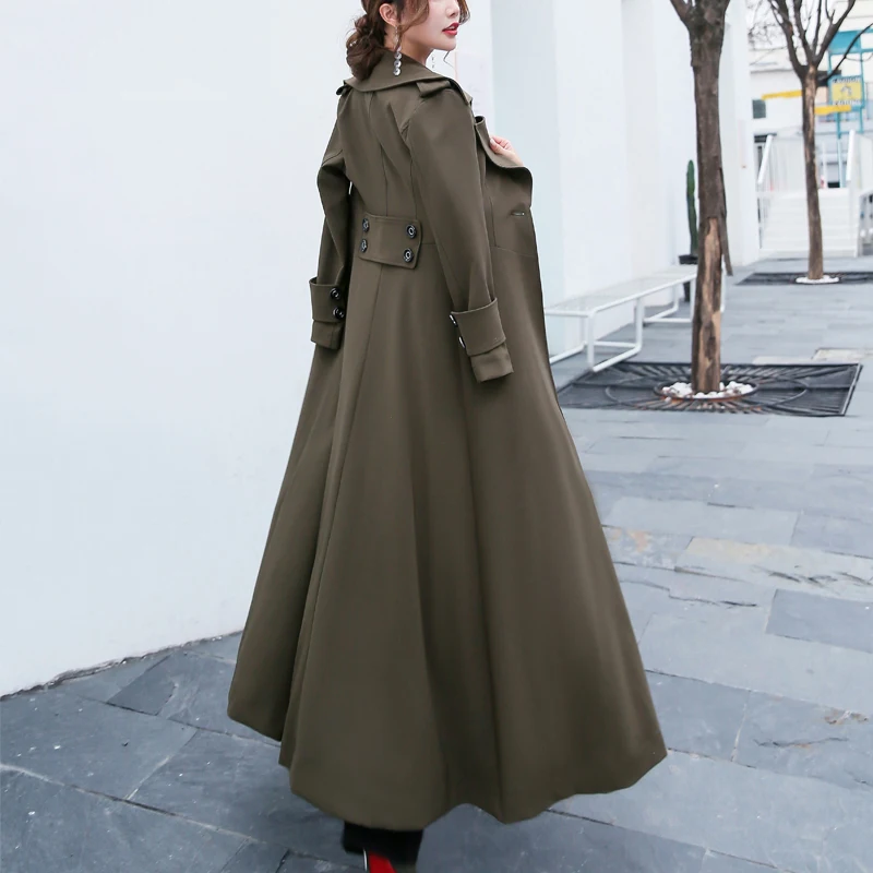 X Femmes Tranchée Automne Bureau vent armygreen D'affaires Les Pour Plus Coupe Mince Printemps 2018 La Élégant Manteau Femelle Black Taille Survêtement long ZxnPw