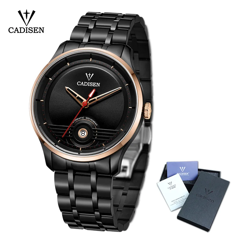 

CADISEN Automatic Mechanical Watches For Men Full Stainless Steel Band Fashion Business Top Brand Luxury Waterproof Wristwatch
