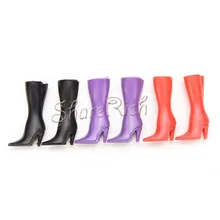 8 Pairs Mix Pairs High Heels Boots Shoes For Barbies Doll Designs Vary Multicolor