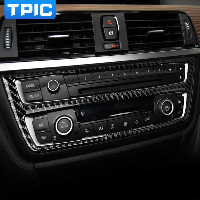 

Carbon Fiber Strip Air Conditioning CD Panel Decorative Cover Trim Auto Interior Accessories Car Styling Sticker for BMW F30 F34