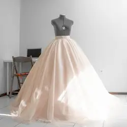 Персиковая Пышная юбка для невесты на свадьбу 2019 jupe femme бальное платье юбки женские с подкладкой на заказ
