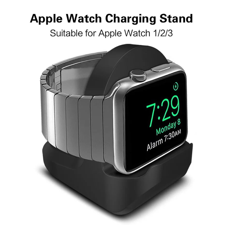 Silicone Stand For Apple Watch 1 2 3 38mm 42mm Desktop Holder Cable Management Charging Dock For Apple Watch Charger (1)