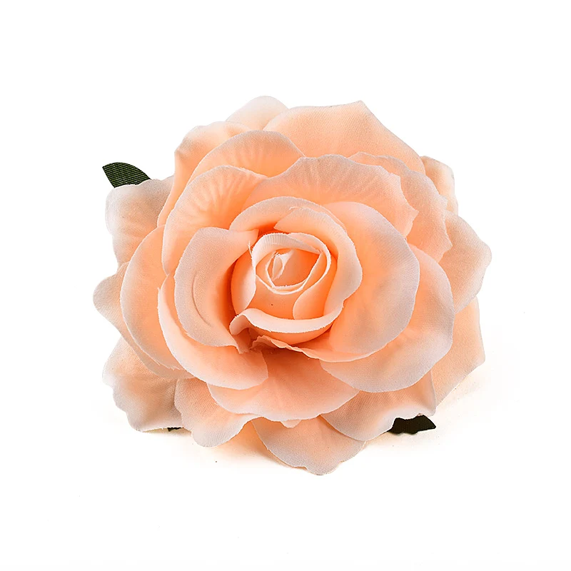 10 см большие искусственные белые розы шелковые головки цветов для украшения свадьбы DIY ВЕНОК Подарочная коробка Скрапбукинг Ремесло поддельные цветы - Цвет: Champagne Peach