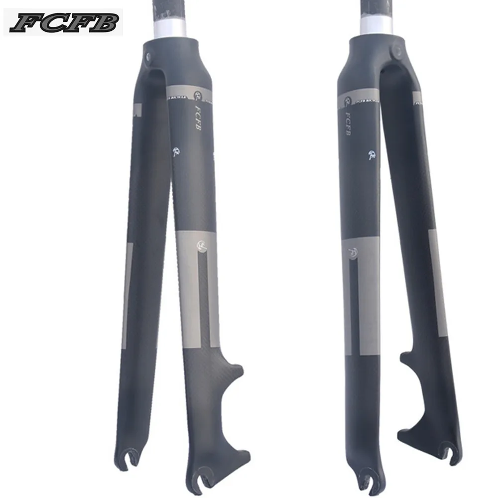 

2016 FCFB FW Carbon Fiber Road Bike Front Fork Fixed Gear Cycling Bicycle Front Fork for Disc Brake/V-brake 28.6mm 1-1/8