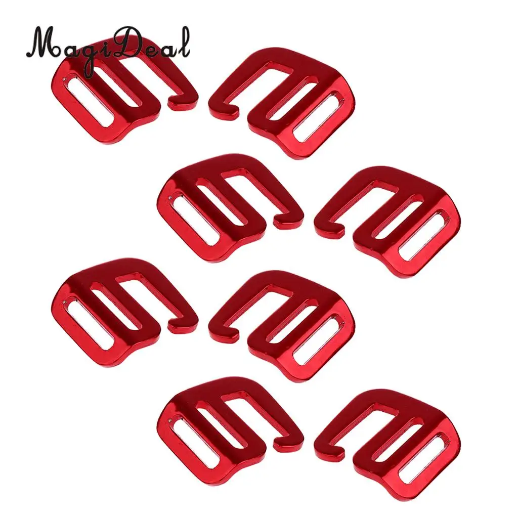 MagiDeal 8 Pcs 1 inch G Hook Outdoor Webbing Buckle for Backpack Strap 25mm Red
