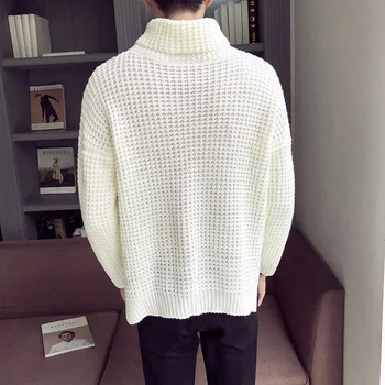 

M-XXL winter christmas sweater men clothes 2019 fashion warm mens sweater for men pullover thick solid turtleneck loose SC79