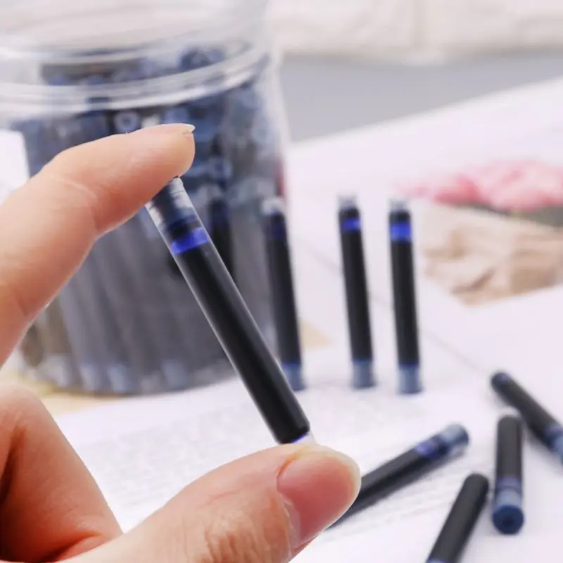 100 шт. Jinhao Универсальный стираемый синий чернила с перьевой ручкой Sac картриджи 3,4 мм заправки школьные канцелярские