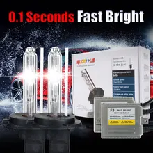 Balastros xenon H7 kit 0.1 segundos rápido F3 brilhante rápido brilhante farol escondeu kit H1 H3 H4 H8 H11 4300 k 6000 k 8000 k
