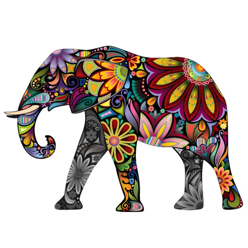 

Elephant Deer Flower Pattern PVC Wall Sticker For Computer Sticker Car Decals Removable Decal Ethnic Unique style Home Decor