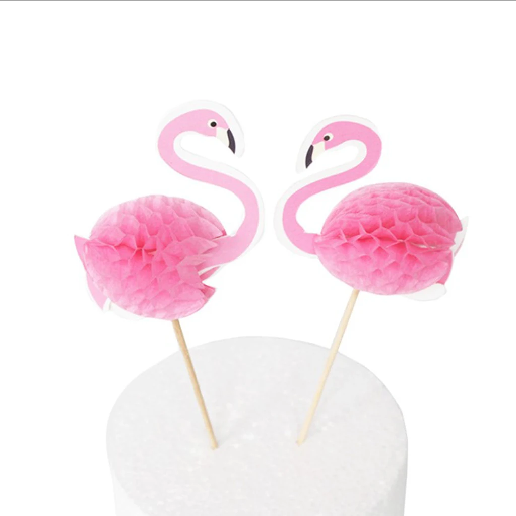 MagiDeal 24pcs Hawaiian Flamingo Pineapple Cupcake Picks Cake Toppers Baby Shower Kids Birthday Cocktail Party Decor