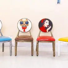 Европейский стиль стул в стиле ретро стул для маникюра персонализированные пользовательские железные Старая тема Отель Обеденный Стул креативный задний макияж стул