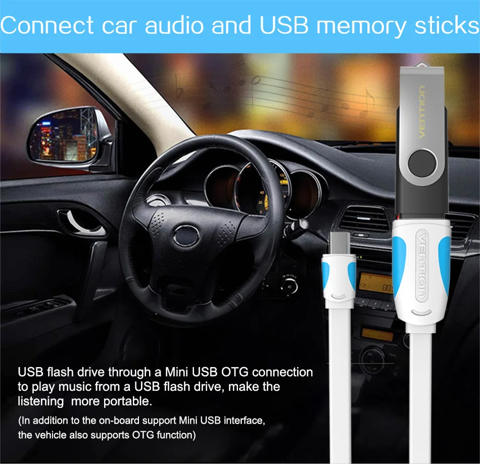 Vention Mini USB OTG кабель 0,1 м 0,25 м Папа Mini USB к женскому USB OTG адаптер для gps камеры мобильного телефона планшета U диск мыши