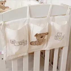 Детская кровать висит сумка для хранения хлопка новорожденных кроватки Организатор игрушка пеленки карман для кроватки Постельное белье