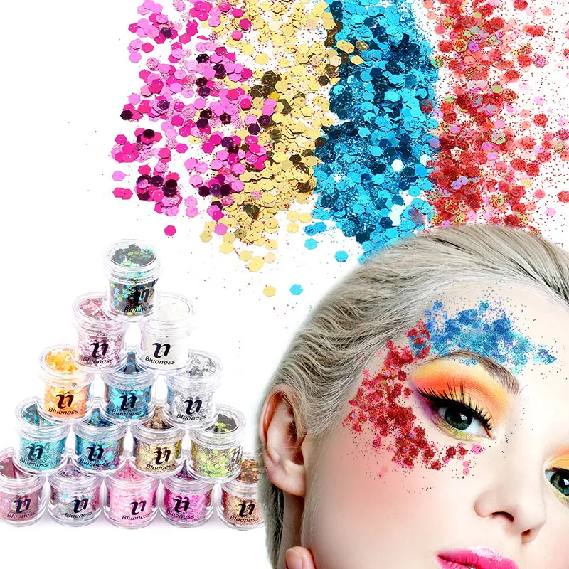 

10g/Box Hybrid Sequins Glitter 15 Colors Available Nail Face Eye Shadow Tattoo Makeup Beauty Dazzling Dance Party
