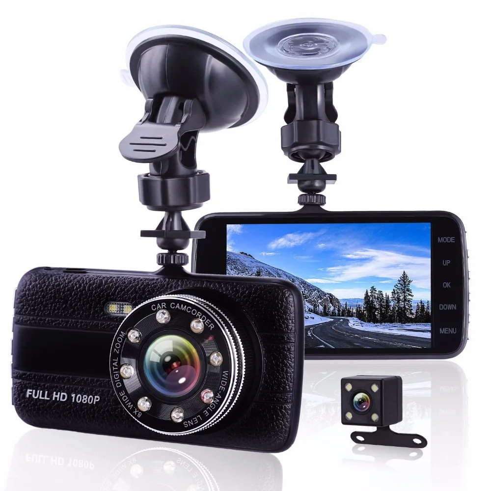 Ecartion Mini 4 &quotАвтомобильный видеорегистратор камера Full HD 1080 P автомобильная с двумя