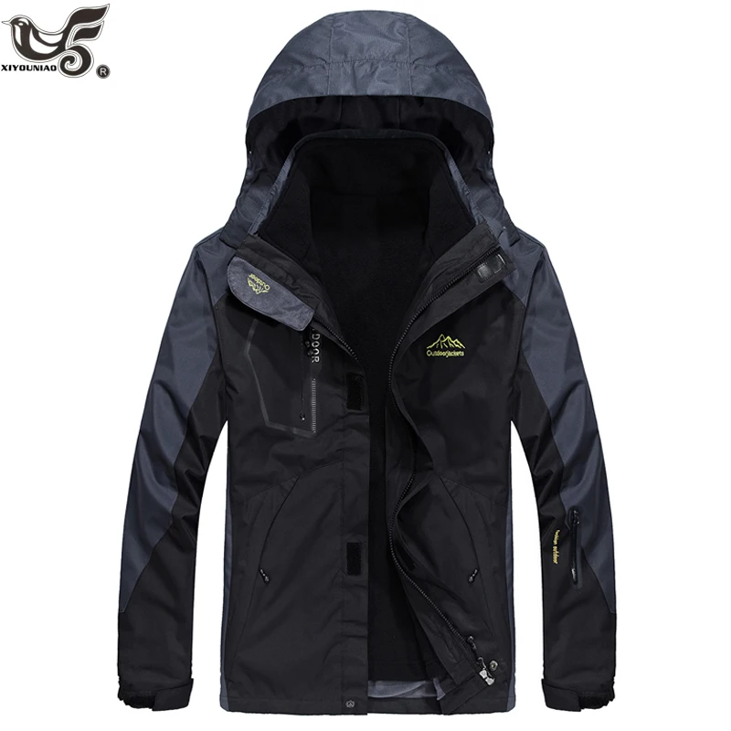 

XIYOUNIAO plus size L~7XL 8XL Men Jacket Winter Brand Warm Thicken Coats 2 in 1 Fashion waterproof windproof Parkas men clothing