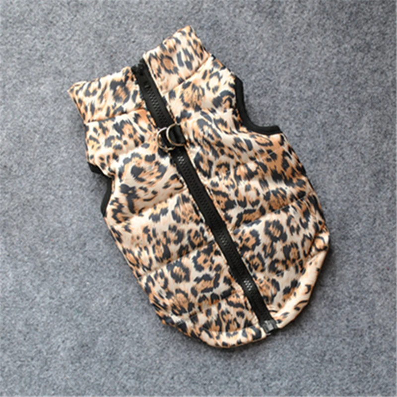 

Winter Warm Dog Coat Leopard Dog Clothes For Small Dogs Cotton Shirt Pet Vest Dogs Pets Clothing Chihuahua Roupa Para Cachorro