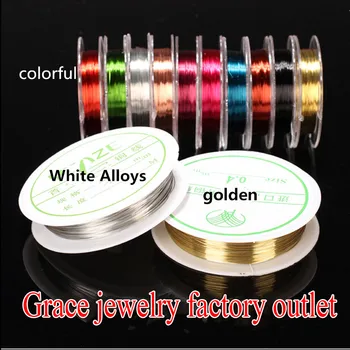 

1roll/lot 0.3/0.4mm Silver Gold Plated Thin Copper Beading Wire Colorful Line String Cord For Jewelry Making Crafts Accessories