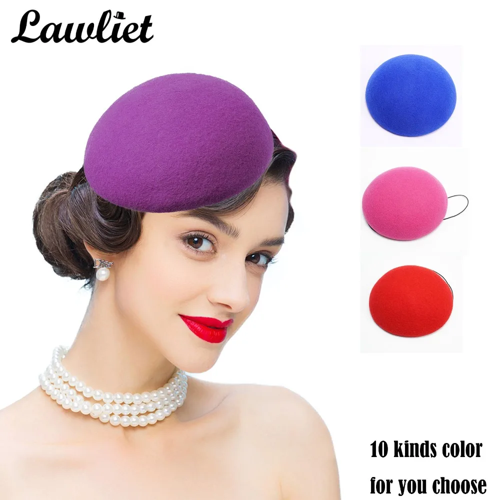 

Fascinator Hats Solid Circle Wool Felt Women Girl Wedding Party Church Headwear Ladies Mini Fedoras DIY Hat Base Millinery Craft