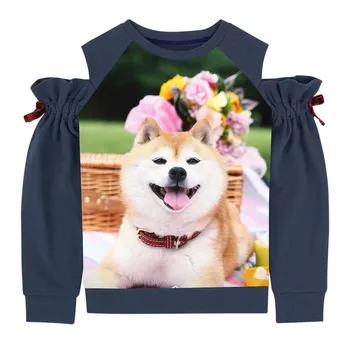 

Girls wear fashion T-shirts print Happy dog spring and fall long-sleeved T-shirts, baby clothes