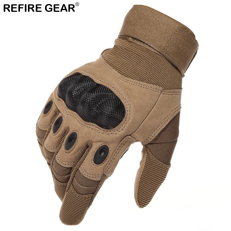 Refire gear Открытый полный палец перчатки мужские Противоскользящие Углеродные оболочки велосипедные тактические перчатки велосипедные походные альпинистские мужские перчатки