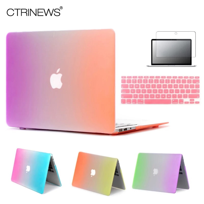  CTRINEWS Rainbow Matte Case For Apple Macbook Air 13 Case Air 11 Pro 13 Retina 12 13 15 Laptop Bag For MacBook Pro 13 Case 