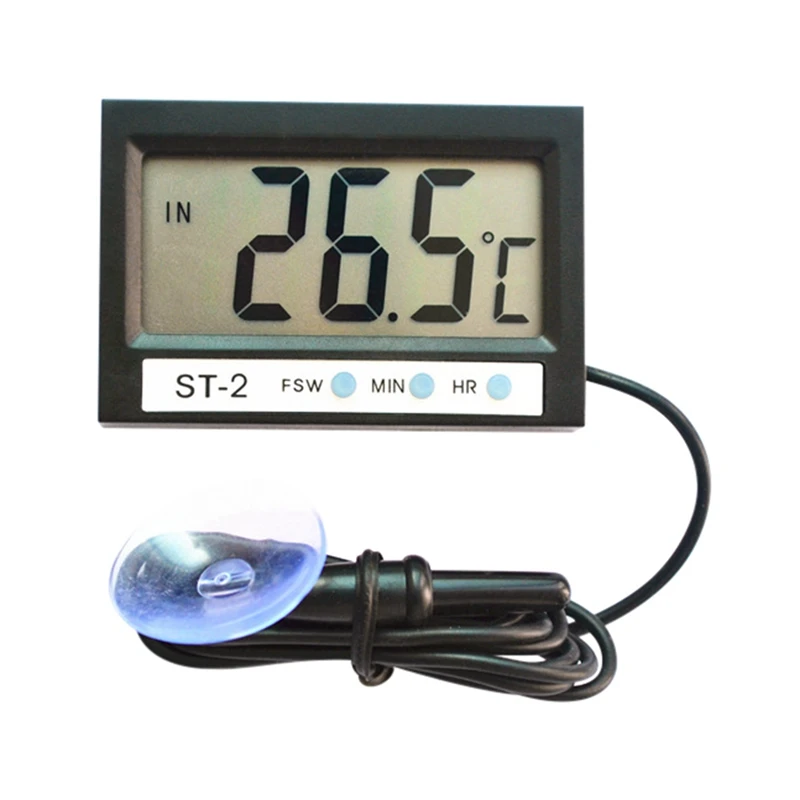 1 шт. ЖК-экран термометр аквариумный Танк термометр с присоской контроллер аквариумные аксессуары для термометра - Цвет: Черный