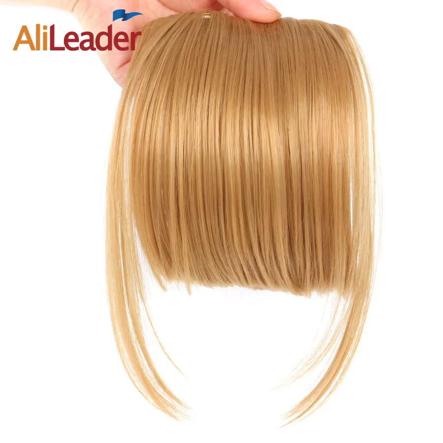 

Alileader Short Clip In Hair Bangs Heat Resistant Synthetic Hair Women Natural Short Fake Hair Bangs Women Hair Pieces