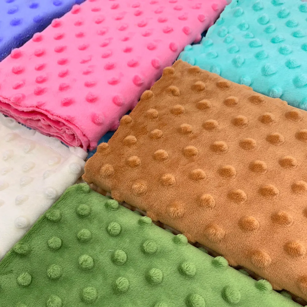 1Pcs 45x45cm 30Colors Super Soft Minky Dot Fabric Handwork Sewing