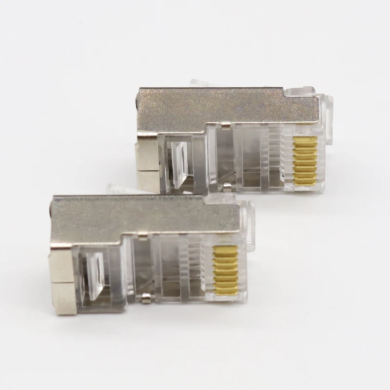 50 шт. rj45 разъем cat6 экранированные сетевые разъемы 8p8c клеммы для stp ethernet Кабельные