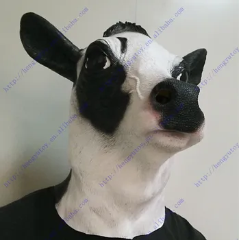 

Full Head Hot Selling Popular Rubber Latex Milk Cow Mask for Halloween, Party or Masquerade, Cosplay