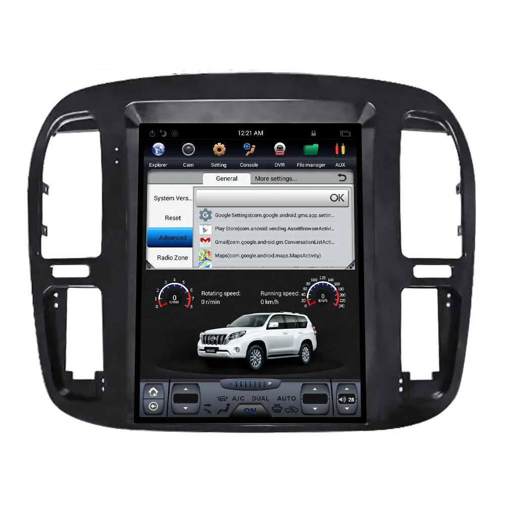 Cheap 12.1" Tesla Android Car Multimedia Stereo DVD GPS Navigation for Toyota Land Cruiser 100 Lexus LX470 1998 1999 2000 2001 2002 4