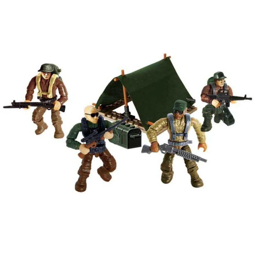

Modern military Mega building block Sirius Commando Lonely Wolf camp action figures weapon bricks toys for boys gifts