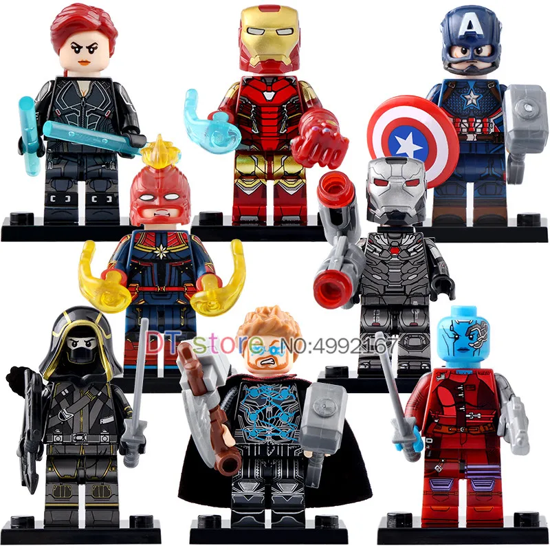 

50Pcs/Lot Avengers Endgame Legoed Figures Thor Captain America Marvel Iran Man Black Widow Building Blocks Children Toys WM6056