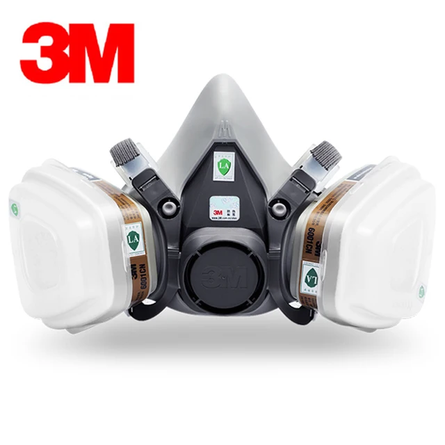 3M 6200 Half face Mask 6001 Gas Cartridges Painting Spraying Mask