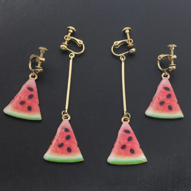 Trendy-Watermelon-Clip-Earrings-For-Women-Sweet-Lovely-Summer-Fruit-Tassel-Long-Drop-Earrings-Ear-Cuff (2)