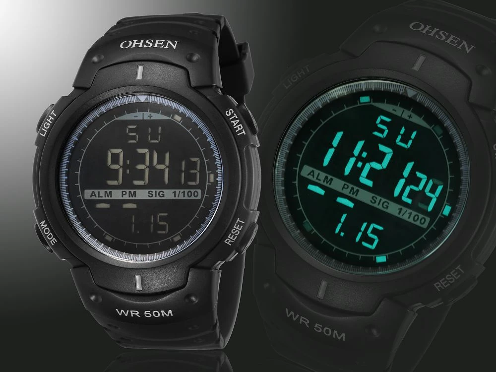 OHSEN повседневные наручные часы цифровые и аналоговые многофункциональные мужские часы, 50 м водонепроницаемые кварцевые спортивные часы для мужчин Relogio