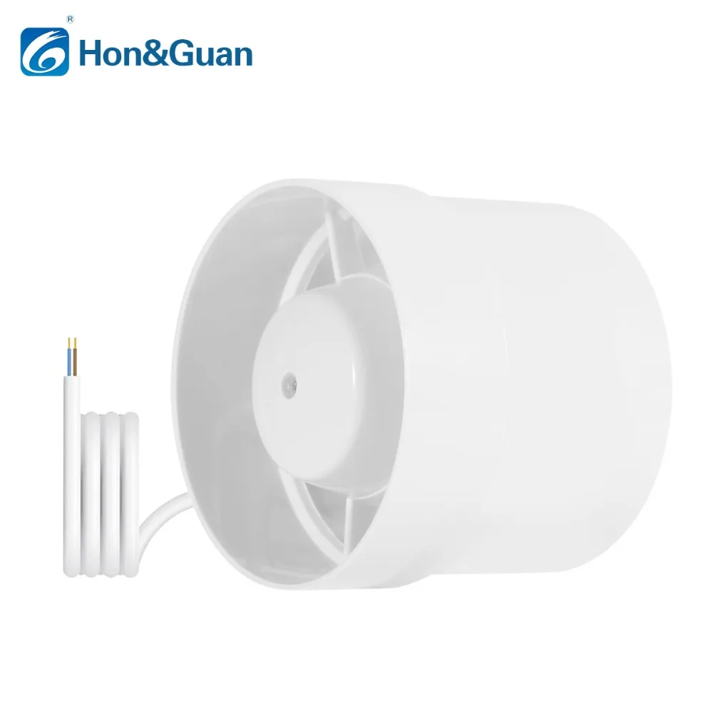 Stylish Duct Booster Vent Fan Wall Mounted 110V 220V 14W 4 Inch Inline Ducting Fan Exhaust Ventilation Duct for Bathroom Kitchen