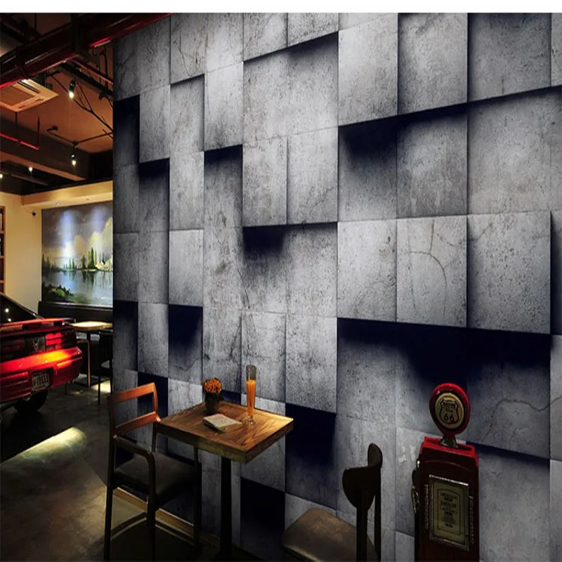 

photo wallpaper Cement Wall Lattice Brick Wallpaper Net Coffee KTV Milk Tea Cafe Mural Retro Nostalgic 3D Stereo Wallpaper