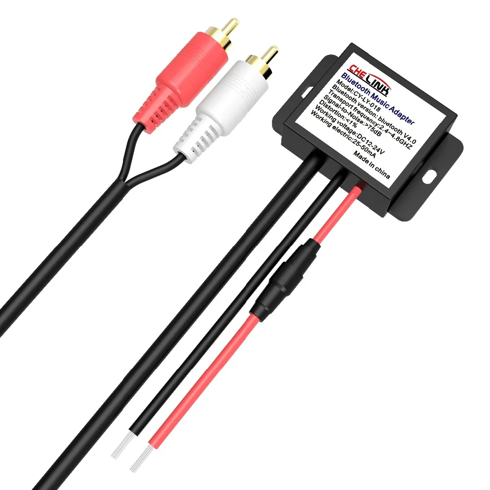 CHELINK Car Bluetooth Wireless Receiver Adaptor Kit,CHELINK RCA2 Car Music Receiver Adapter