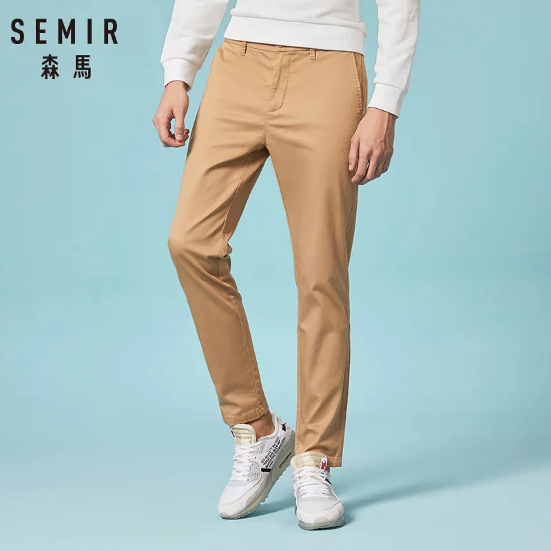 SEMIR зимние плотные мужские льняные брюки повседневные весенне летние тонкие на