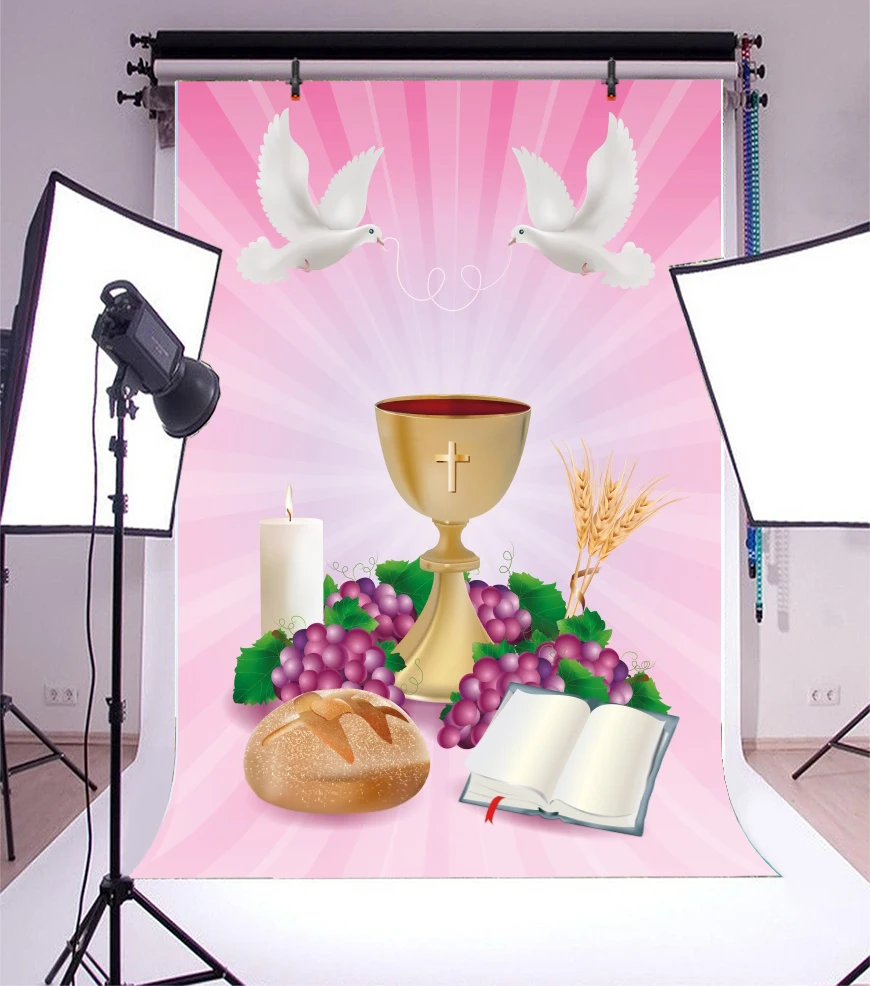 Laeacco Pink Baby Shower Backdrop For Photography Pigeon Fruit Gold Bless You Photography Background Photo Backdrop Photo Studio