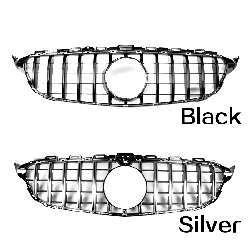 Для Mercedes Benz C Class W205+ C180 C200 C260 C300 AMG GT R Хром передний бампер решетка ABS аксессуары для стайлинга автомобилей