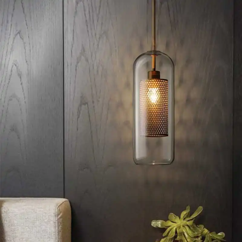  Nordic Loft Designer Industrial Pendant Light Retro Creative Concise Glass Kitchen Hanging Light Le - 32960593236