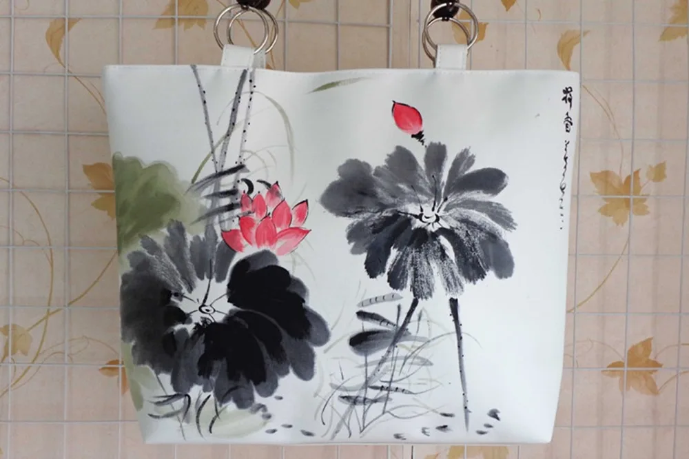 Us 23 32 Chinese Ethnic Retro Canvas Shoulder Bag Lotus Handbag In Bags From Luggage On Aliexpress Alibaba Group