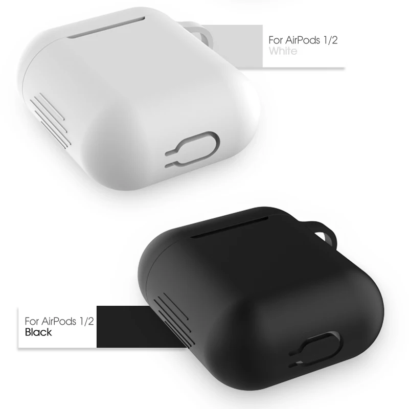 1 шт. силиконовый Bluetooth беспроводной чехол для наушников, защитный чехол, аксессуары для Apple Airpods 1/2, зарядная коробка с крючками