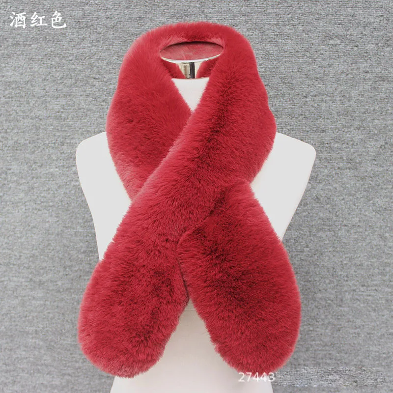 Download Winter woman girl scarf soft fancy velvet faux rabbit fur muffler Super Fashion warm soild color ...