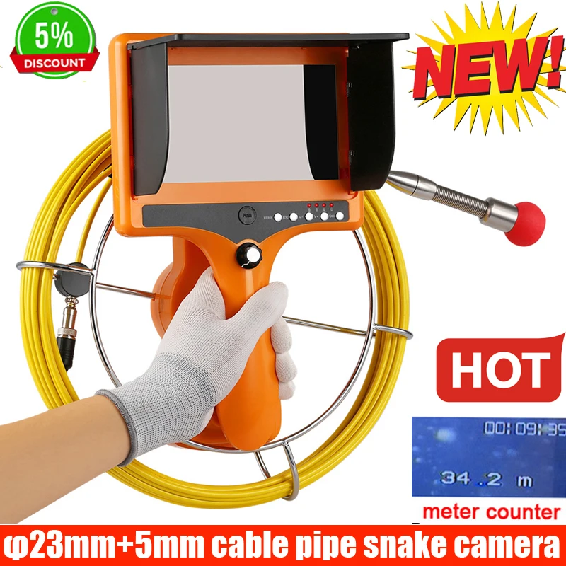 40M meter counter Drain Endoscope Pipe Inspection Camera Pipe Sewer