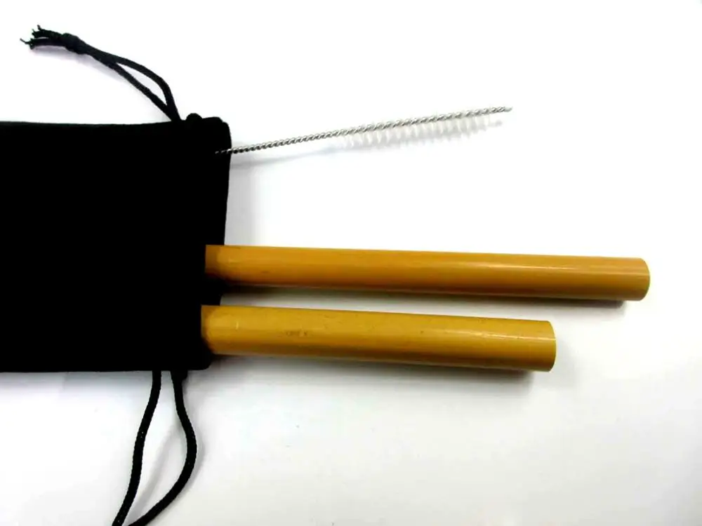 Экологичная многоразовая солома 20 см карбонизированная бамбуковая соломинки для смузи бамбуковая натурная соломинка набор аксессуаров для бара - Цвет: straw 03